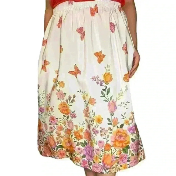 bronworth Dresses & Skirts - BONWORTH VINTAGE WHITE FLORAL SKIRT